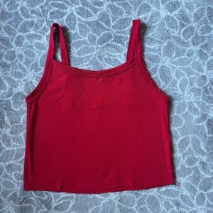 Red cropped tank top